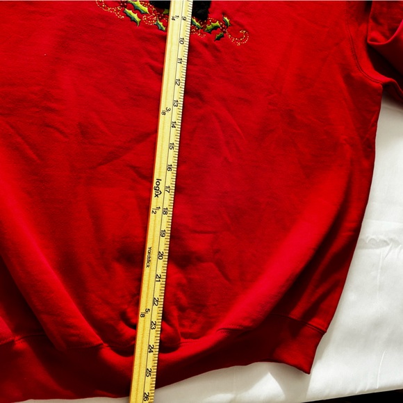NEW WOMENS TOP STICH RED & BLACK SCOTTIE DOG CHRISTMAS SWEAT SHIRT  SZ. XL - Picture 6 of 11